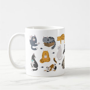 Grappige cartoon katten koffiemok