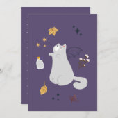 Grappige cartoon katten met bezems, pompoenen en s (Voorkant / Achterkant)