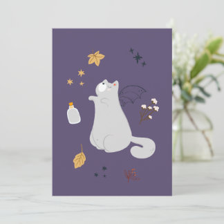 Grappige cartoon katten met bezems, pompoenen en s