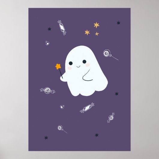 Grappige cartoon katten met bezems, pompoenen en s poster (Voorkant)