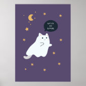 Grappige cartoon katten met bezems, pompoenen en s poster (Voorkant)