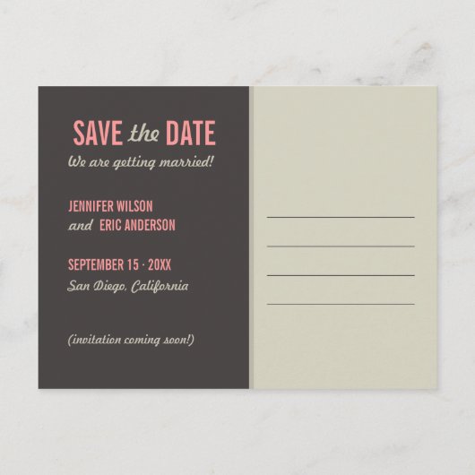 Grappige Cartoon Katten Save the Date briefkaart (Achterkant)