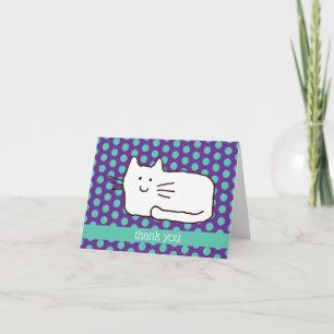 Grappige Cartoon Katten Tekening Bedankt Vouwkaart Notitiekaartje