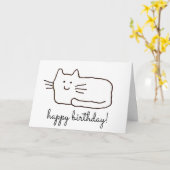 Grappige Cartoon Katten Tekening Gefeliciteerd Kaart (Gele Bloem)