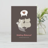 Grappige Cartoon Katten Trouwrepetitie uitnodiging (Staand voorkant)