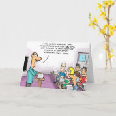 Grappige Cartoon kernenergie is veilig Kaart (Gele Bloem)