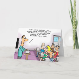 Grappige Cartoon kernenergie is veilig Kaart