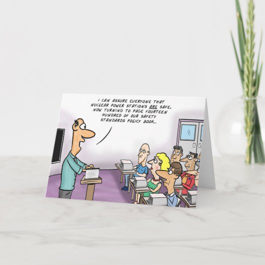 Grappige Cartoon kernenergie is veilig Kaart (Voorkant)