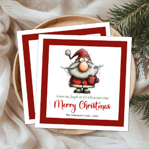 Grappige Cartoon Kerstman Humor Feestelijke Feests Servet