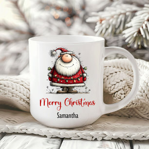 Grappige Cartoon Kerstman Humor Feestelijke Koffie Koffiemok