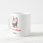 Grappige Cartoon Kerstman Minimale Koffiemok (Voorkant links)