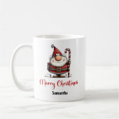 Grappige Cartoon Kerstman Minimale Koffiemok (Links)