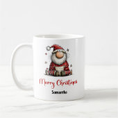 Grappige Cartoon Kerstman Speelse Koffiemok (Links)