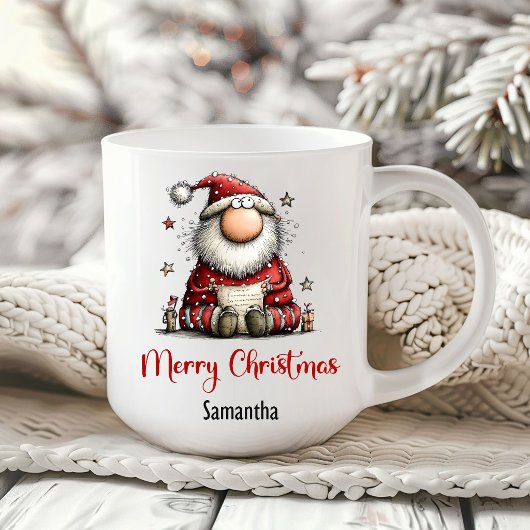 Grappige Cartoon Kerstman Speelse Koffiemok