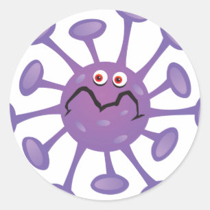 Grappige Cartoon kiem Bacteriën Ronde Sticker
