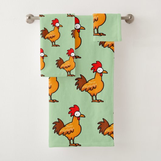 Grappige Cartoon Kip Illustratie Bad Handdoek (Insitu)