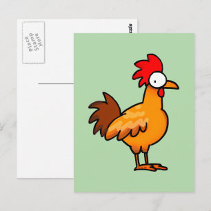 Grappige Cartoon Kip Illustratie Briefkaart