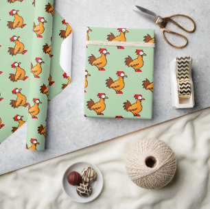 Grappige Cartoon Kip Illustratie Cadeaupapier
