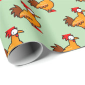Grappige Cartoon Kip Illustratie Cadeaupapier (Rol Hoek)