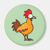 Grappige Cartoon Kip Illustratie Magneet (Voorkant)