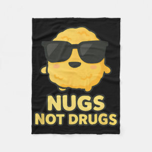 Grappige Cartoon Kipnugget Nugs Geen Drugs Fleece Deken