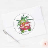 Grappige Cartoon Kiwi Vogel Ronde Sticker (Envelop)