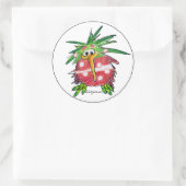Grappige Cartoon Kiwi Vogel Ronde Sticker (Tas)