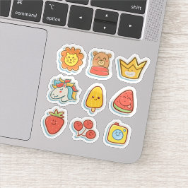 Grappige cartoon kleurrijke sticker set