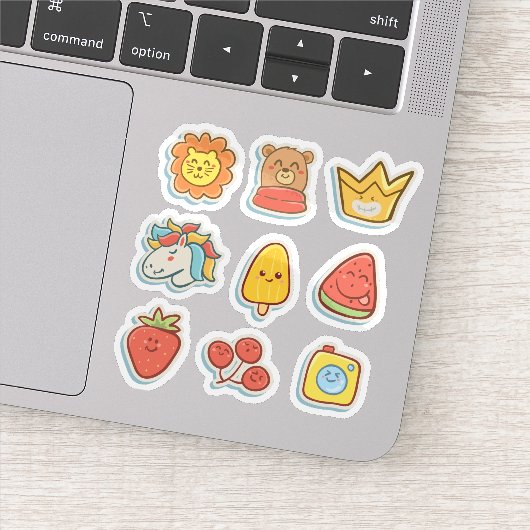 Grappige cartoon kleurrijke sticker set (Detail)