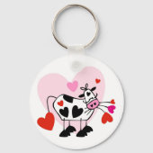 Grappige cartoon koe boos liefde sleutelhanger (Voorkant)