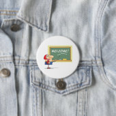 Grappige Cartoon Leraar Welkom Terug naar School Ronde Button 7,6 Cm (In situ)