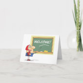 Grappige Cartoon leraar Welkom terug op school Bedankkaart (Voorkant)