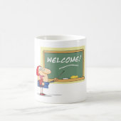 Grappige Cartoon leraar Welkom terug op school Koffiemok (Center)