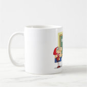 Grappige Cartoon leraar Welkom terug op school Koffiemok (Links)