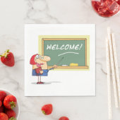 Grappige Cartoon leraar Welkom terug op school Servet (Insitu)