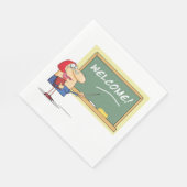 Grappige Cartoon leraar Welkom terug op school Servet (Hoek)