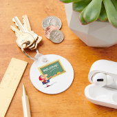 Grappige Cartoon leraar Welkom terug op school Sleutelhanger