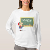 Grappige Cartoon leraar Welkom terug op school T-shirt (Voorkant)