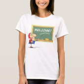 Grappige Cartoon leraar Welkom terug op school T-shirt (Voorkant)