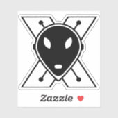 Grappige Cartoon letter X Sticker (Vel)