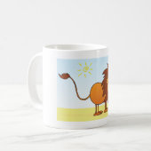Grappige Cartoon Lion in de zon Safari Animal Koffiemok (Voorkant links)