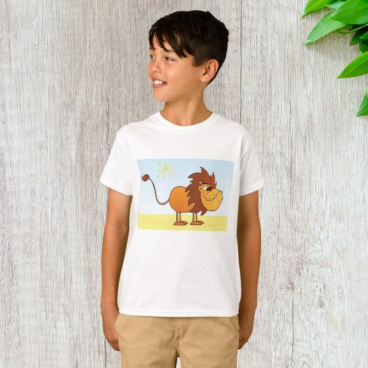 Grappige Cartoon Lion in de zon Safari Animal T-shirt