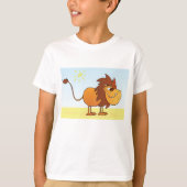 Grappige Cartoon Lion in de zon Safari Animal T-shirt (Voorkant)