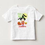 Grappige Cartoon Little Wicked Witch Halloween Kinder Shirts (Voorkant)