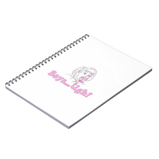 Grappige cartoon meisje meme - "jongens... Ugh!" Notitieboek (Linkerzijde)