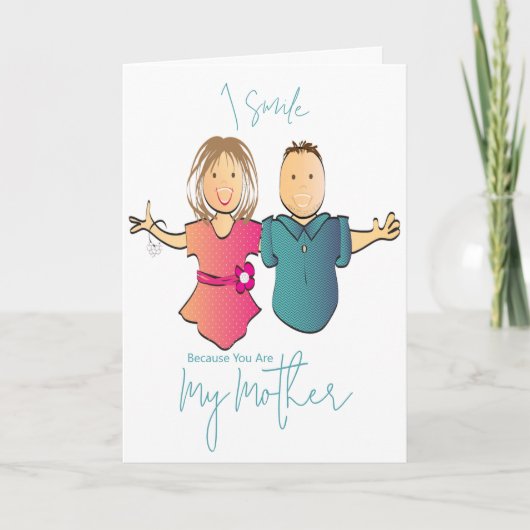Grappige Cartoon Moeder van Son Moederdag Kaart (Voorkant)