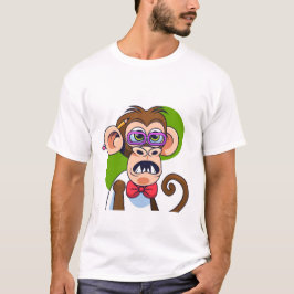 Grappige Cartoon Monkey Karakterillustratie T-shirt