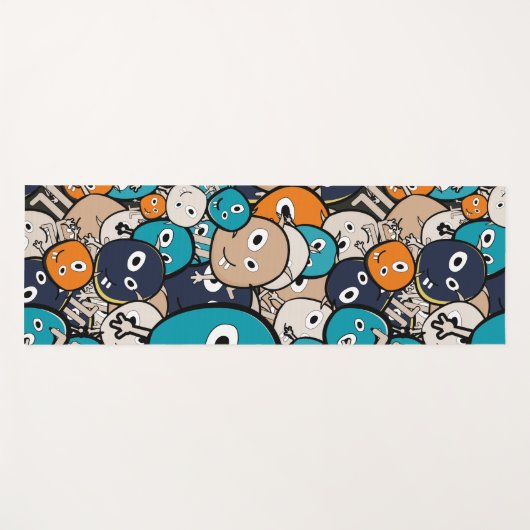 grappige cartoon monsters yogamat (Voorkant (horizontaal))