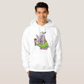 Grappige Cartoon neushoorn eten Ice Cream Cute Ani Hoodie (Voorkant volledig)