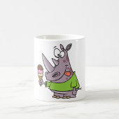 Grappige Cartoon neushoorn eten Ice Cream Cute Ani Koffiemok